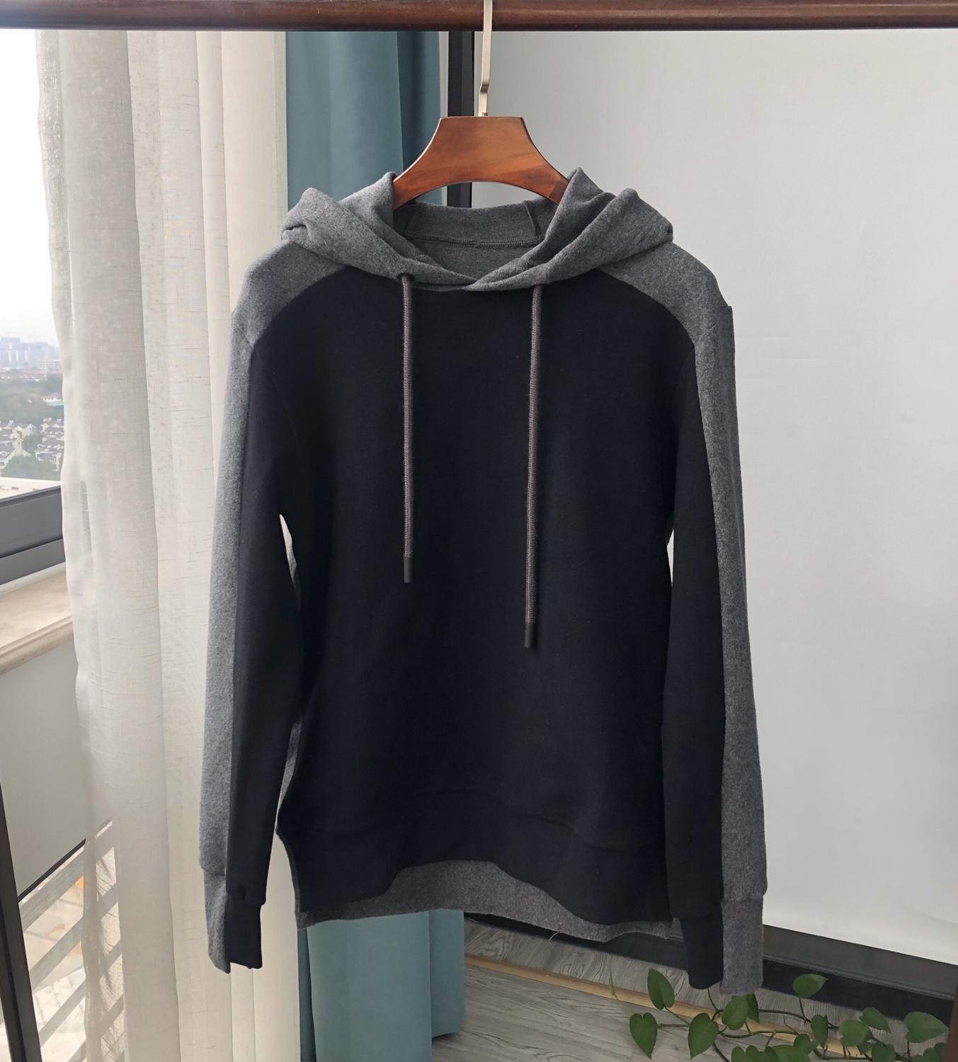 Two color cotton cashmere blended Hoodie