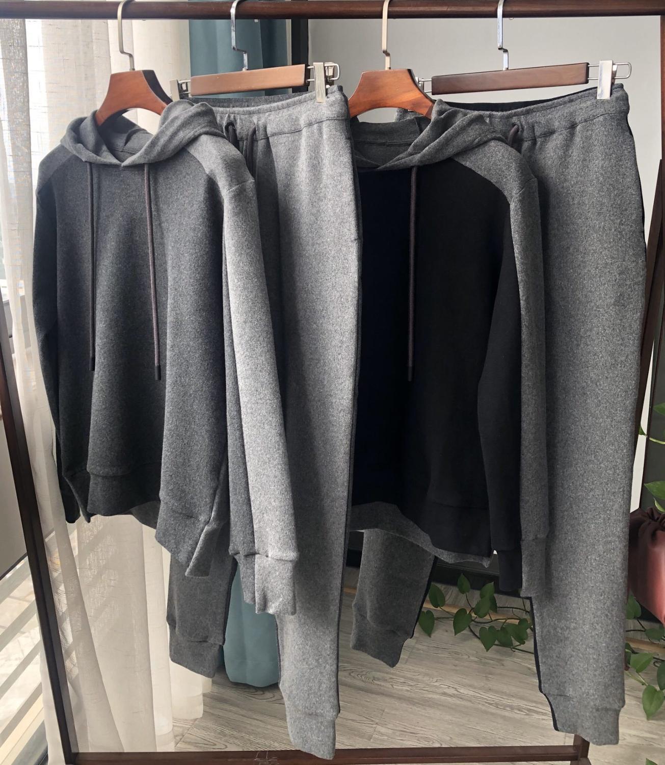 Two color cotton cashmere blended Hoodie