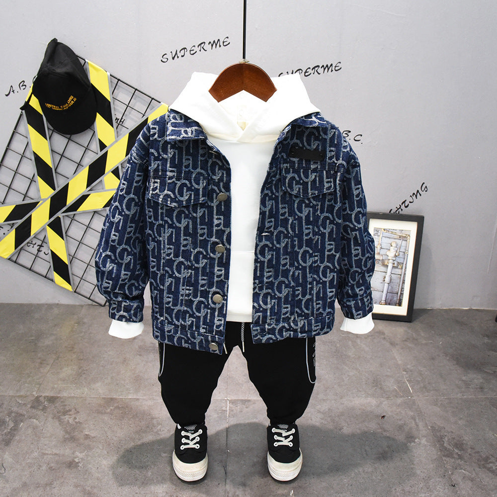 Spring New Letter Denim D1585 Letter Hoodie