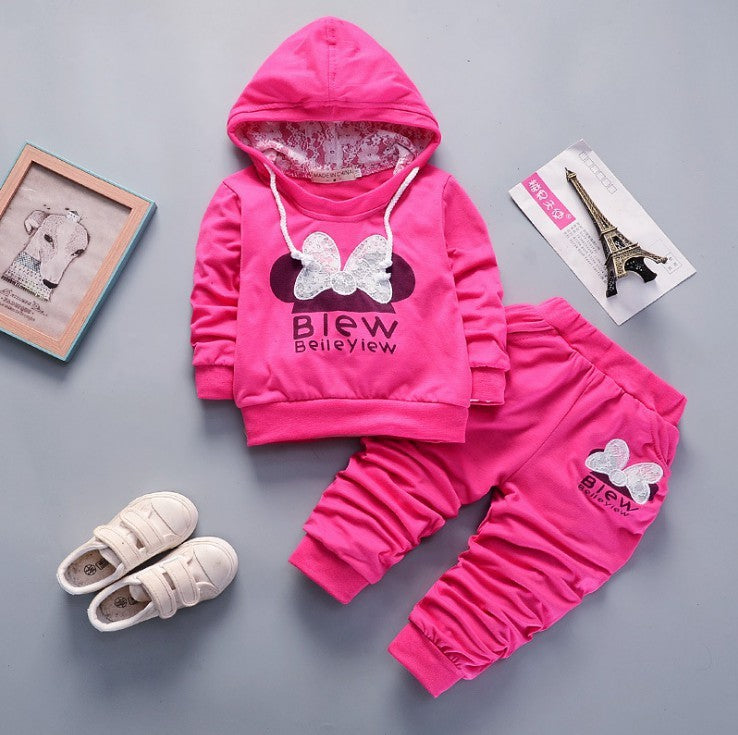 Girls' Casual Sports Hoodie Set