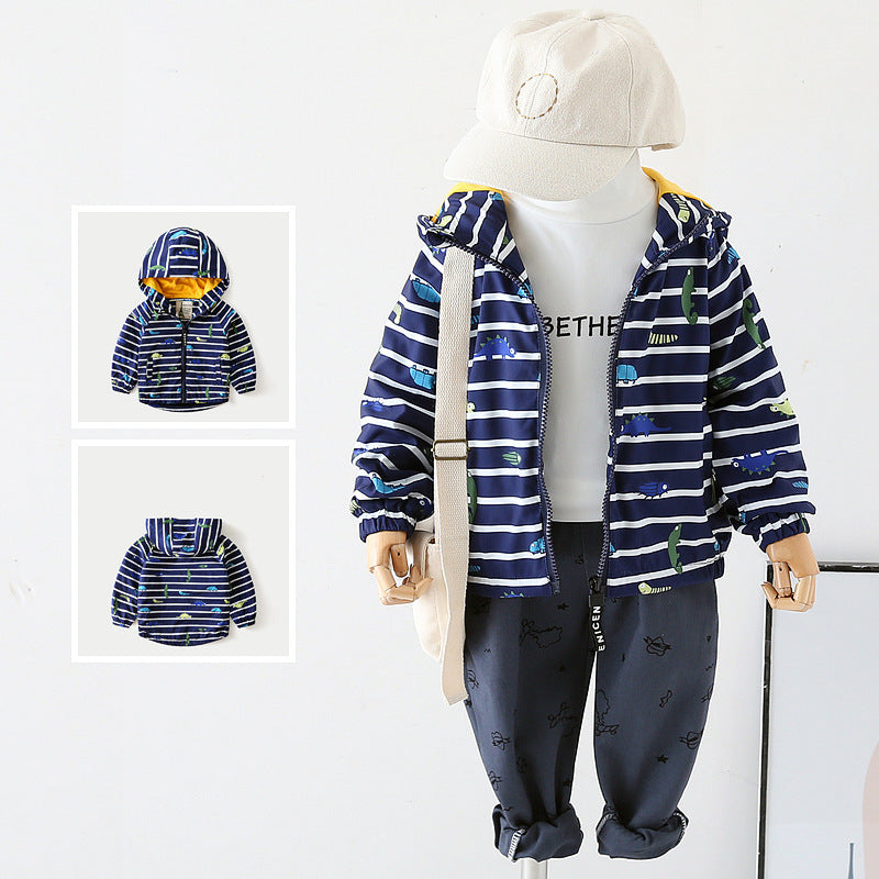 Boys Padded Jacket, Baby Jacket, Cartoon Animal Hoodie