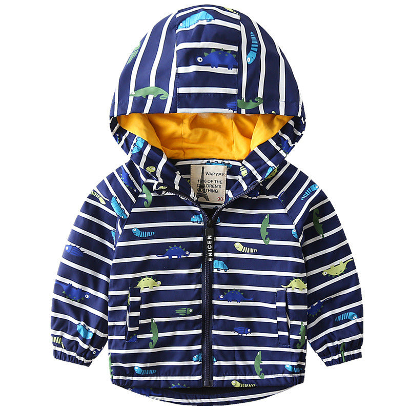 Boys Padded Jacket, Baby Jacket, Cartoon Animal Hoodie