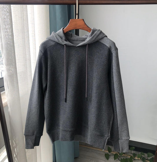 Two color cotton cashmere blended Hoodie