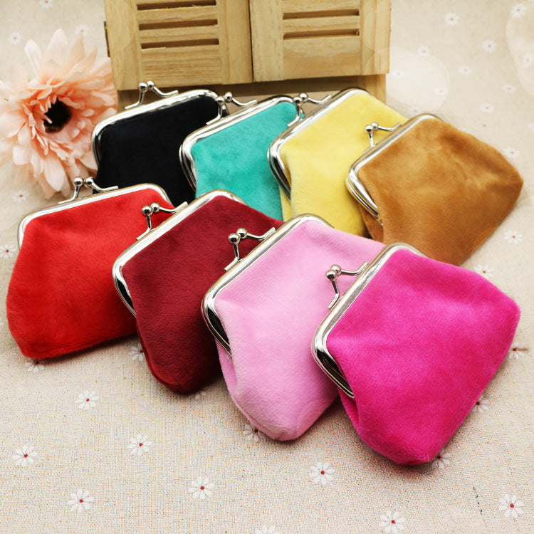 Autumn winter candy color wool zero wallet student cloth coin bag children small purse small gift wholesale