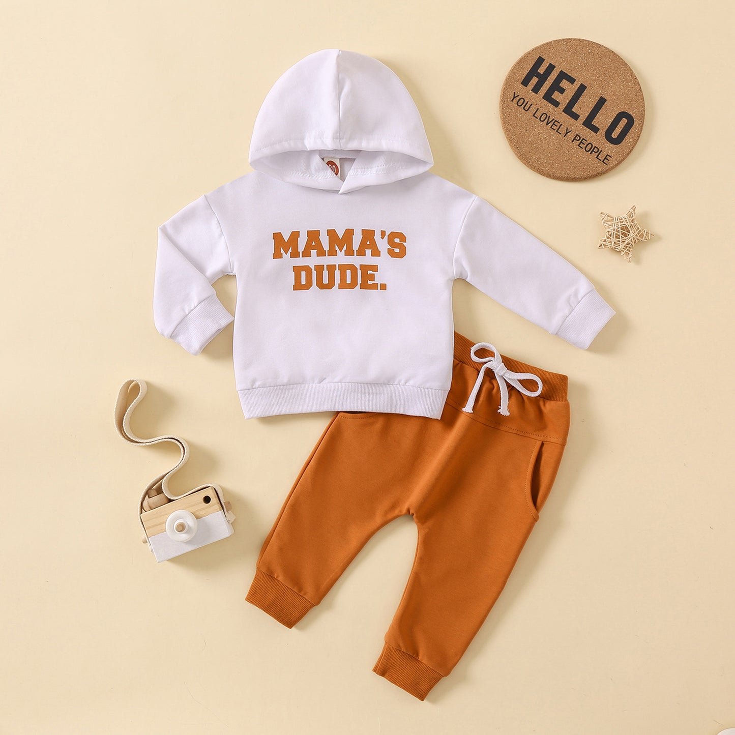 New Hoodie Letter Printed Solid Color Trousers Suit