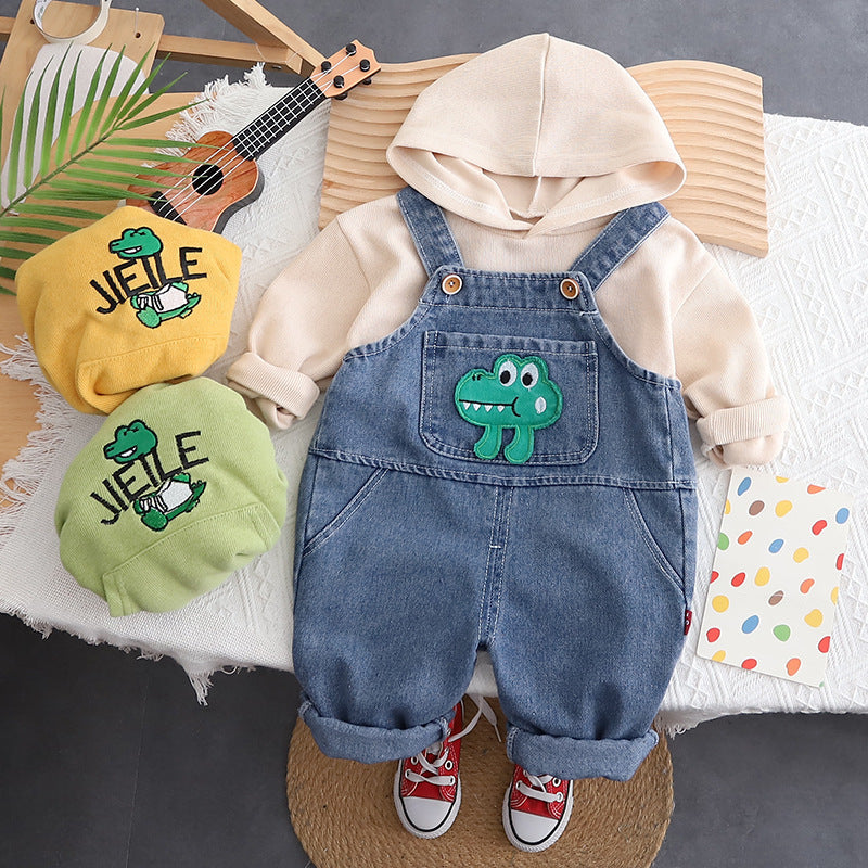 Suit Baby Fall Hoodie Two-piece Overalls Suit