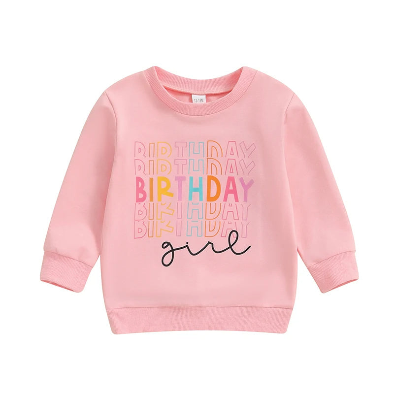 Girl's Casual Versatile Birthday Letter Hoodie