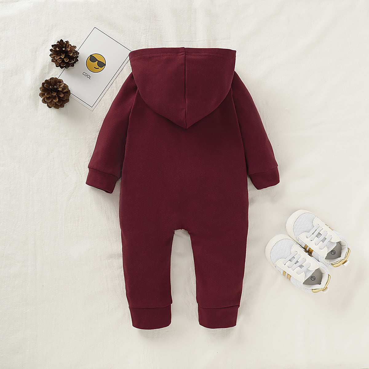 Solid color Hoodie Romper