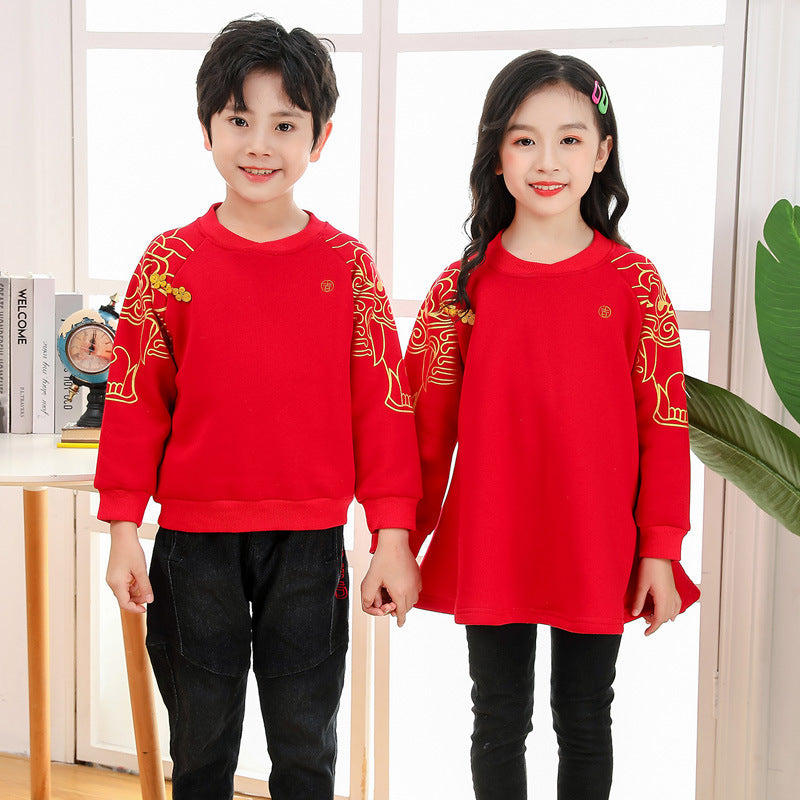 Children's Sweater Winter Chinese Style Boy New Year's Hoodie