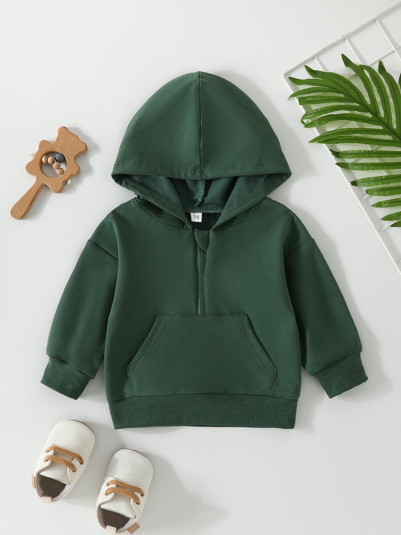 Children's Candy-colored Half-open Zipper Sweater Long Sleeve Hoodie