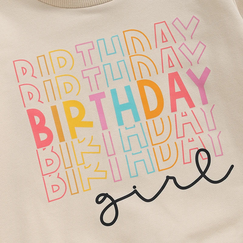 Girl's Casual Versatile Birthday Letter Hoodie