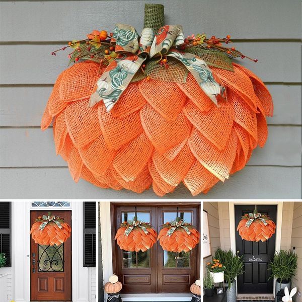 Home Pumpkin Wreath Front Door Decor