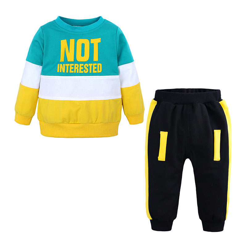 Alphabet hooded boy's hoodie suit