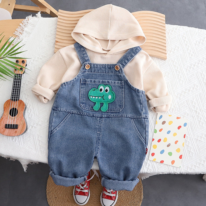 Suit Baby Fall Hoodie Two-piece Overalls Suit