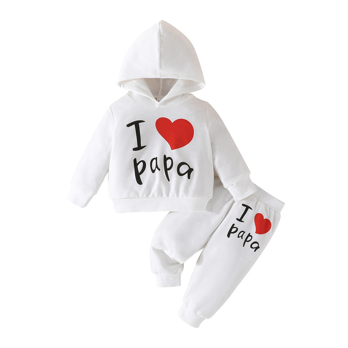 New Baby Love Letter Printed Hoodie Trousers Set