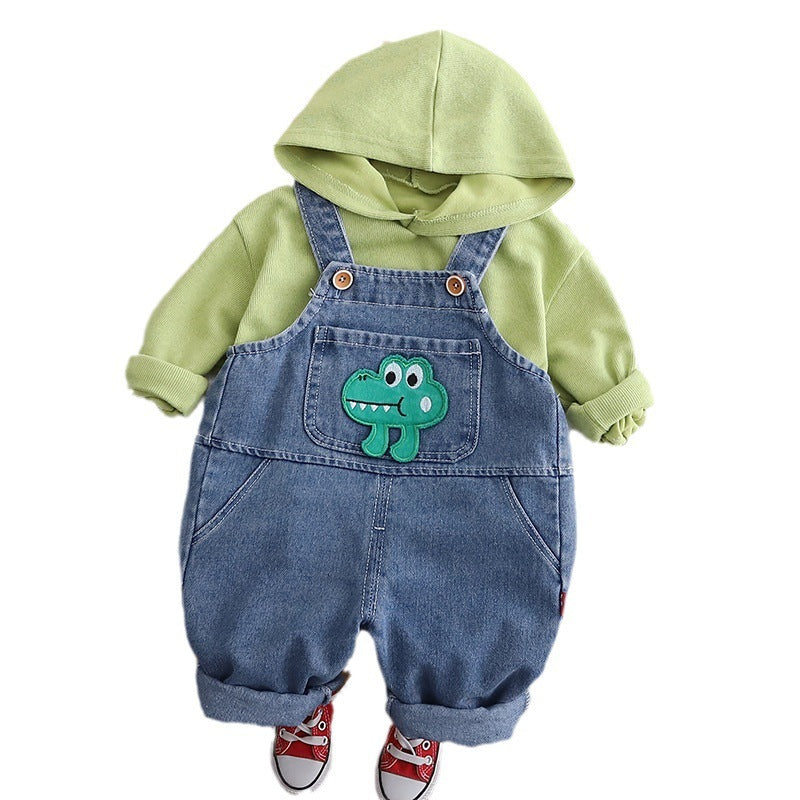 Suit Baby Fall Hoodie Two-piece Overalls Suit