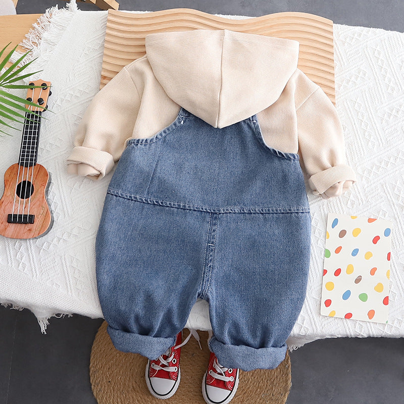 Suit Baby Fall Hoodie Two-piece Overalls Suit