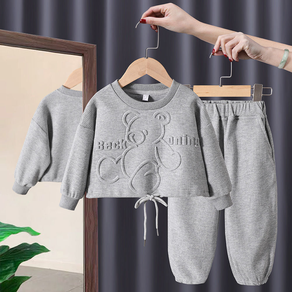 Girls Bear Pullover Hoodie Suit