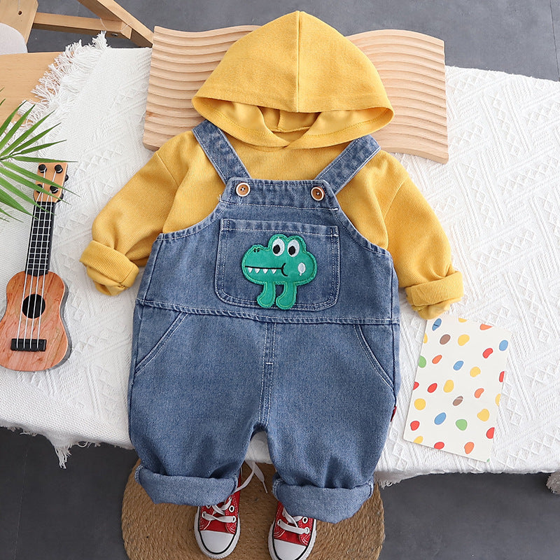 Suit Baby Fall Hoodie Two-piece Overalls Suit