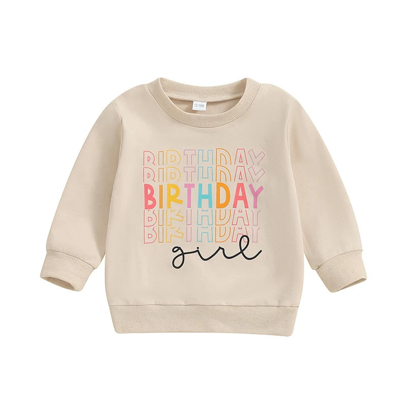 Girl's Casual Versatile Birthday Letter Hoodie