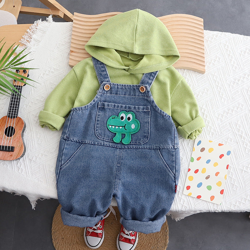 Suit Baby Fall Hoodie Two-piece Overalls Suit