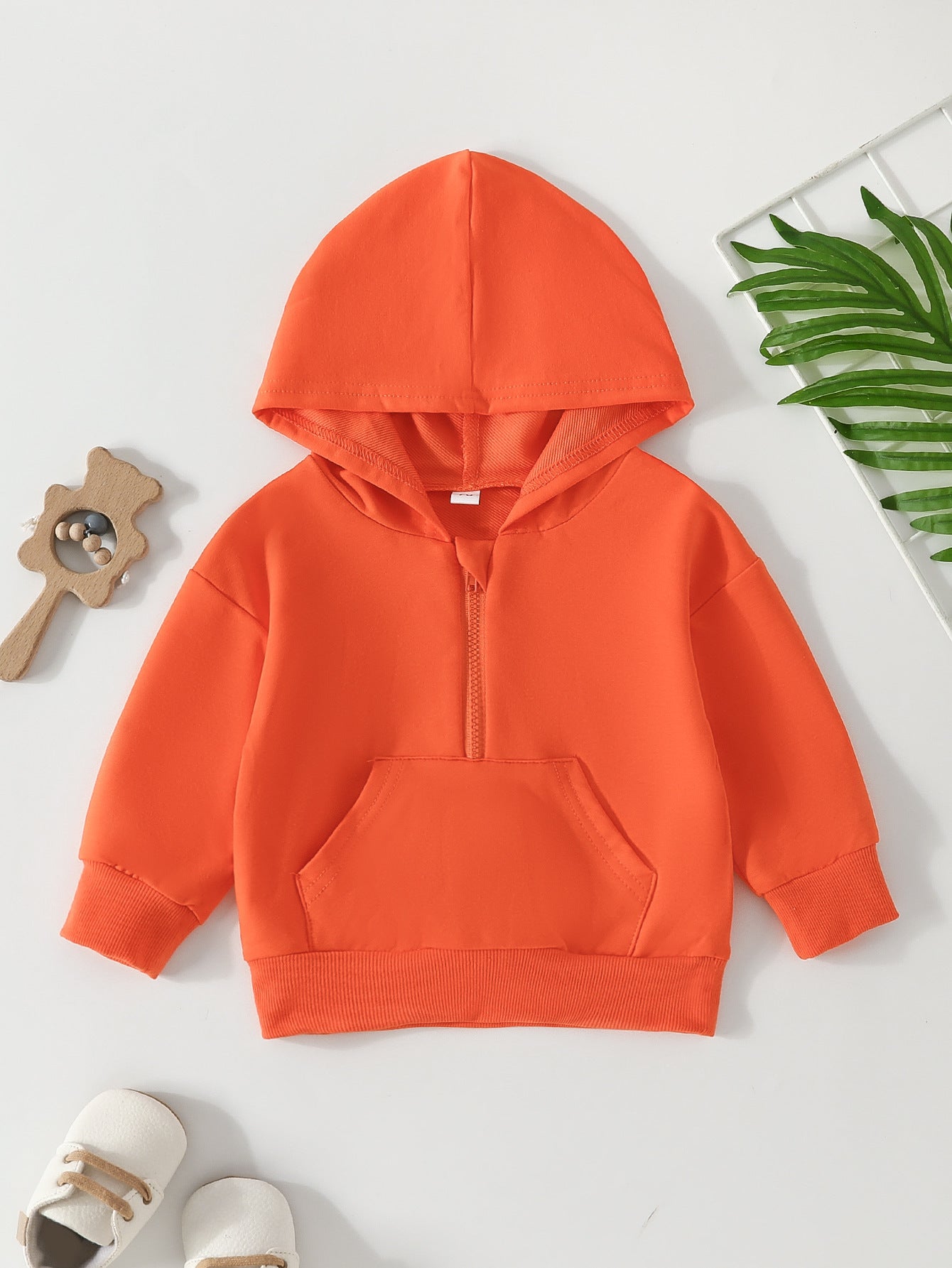 Children's Candy-colored Half-open Zipper Sweater Long Sleeve Hoodie