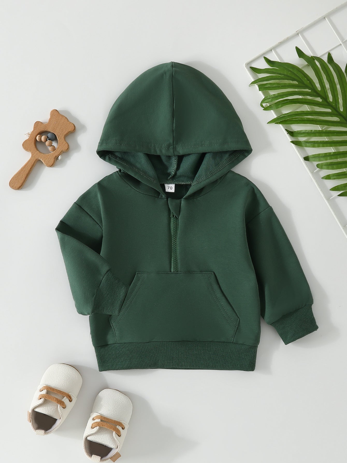 Children's Candy-colored Half-open Zipper Sweater Long Sleeve Hoodie