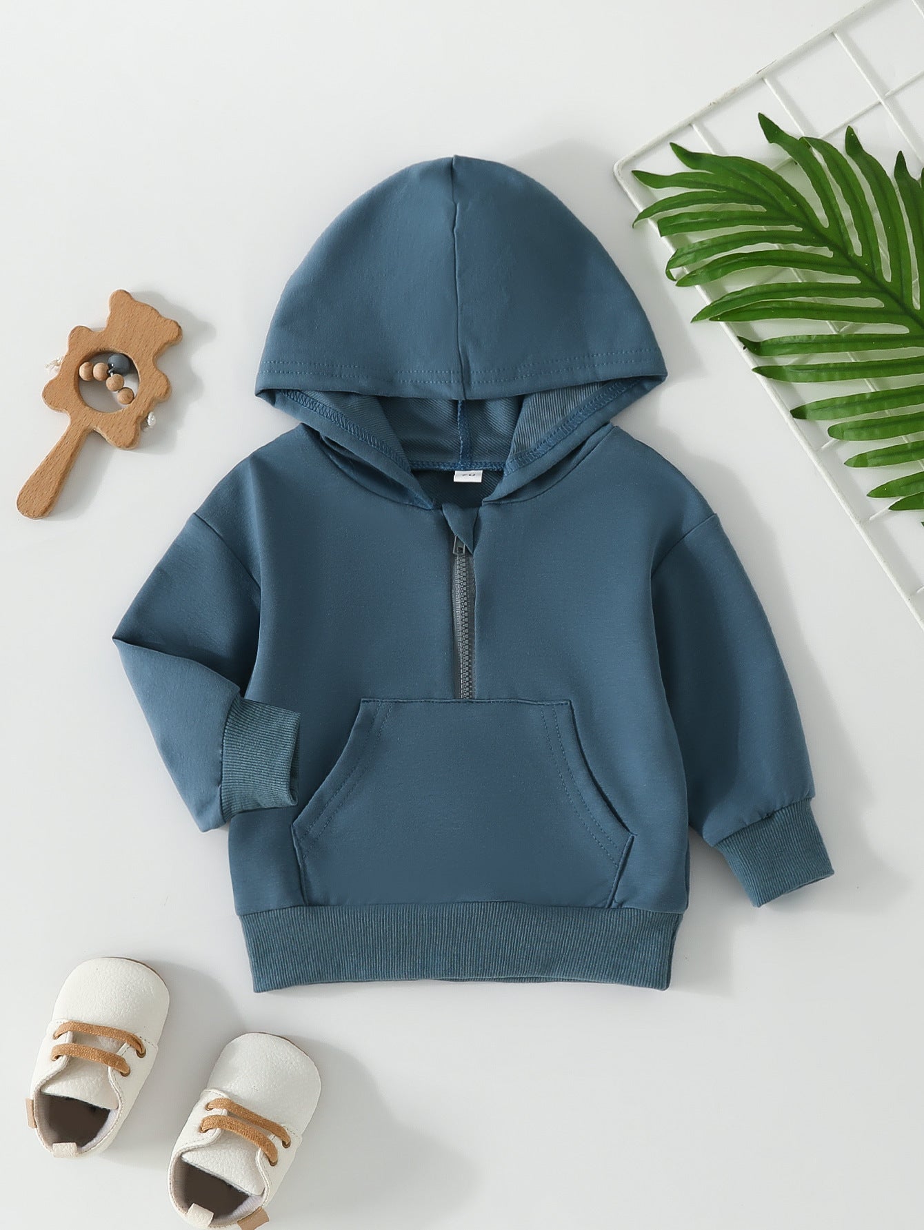 Children's Candy-colored Half-open Zipper Sweater Long Sleeve Hoodie