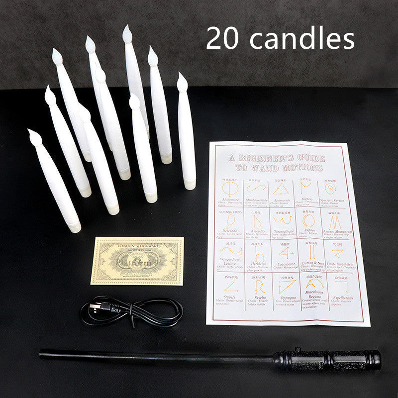 Flameless Candles With Magic Wand Remote Flickering Warm Light Floating Candles For Home Decor